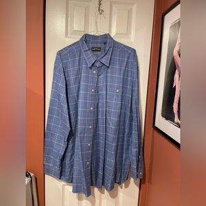 Orvis Cotton Dress Shirt Windowpane Plaid, Size XXL